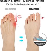 Set Korektor Bunion Besar Ortopedi Abu-abu yang Dapat Disesuaikan, Anti Selip, Bahan Tekstil, untuk Wanita/Pria, Satu Ukuran, Logo Dapat Disesuaikan, 2 X Pelurus Jari Kaki