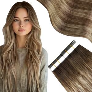 Extensioni per <span class=keywords><strong>capelli</strong></span> 100% veri Remy con nastro adesivo, invisibili e morbide, per styling quotidiano femminile - Product Image 2
