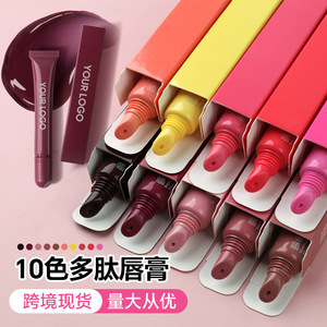 Squeeze Tube Peptide Tinted Lip Gloss - Hydrating Water-Light Lip Jelly & Plumping Lip Oil - Unbranded Custom Makeup - Product Image 2