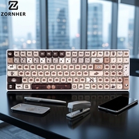 Teclado Mecánico Zornher ZH100 Logic Cat, Inalámbrico, Diseño de Gatito Rosa, 98 Teclas, RGB, para Juegos, para Chicas