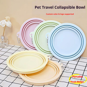 Ciotole per animali domestici pieghevoli eco-friendly per cani e gatti portatili impermeabili ciotole per cani per uso esterno in Silicone per uso esterno - Product Image 2