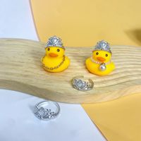 Crown's Funny Cute 3D Little Yellow Duck Hair Clip Sweet Plush Animal Foam Coiffe & Accessoires avec Duckbill Design