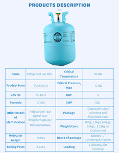 Cylindre de réfrigérant <span class=keywords><strong>R32</strong></span> en gros, 9,5 kg, pureté 99,9 %, pour climatiseurs résidentiels et pompes à chaleur, OEM - Product Image 5