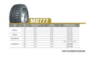 ยางรถบรรทุกแบบเรเดียลรุ่นใหม่ 13R22.5 CR926+/MD777 พร้อมยางใน ออกแบบมาเพื่อการขับขี่ที่ดีขึ้น ทนทานต่อการบรรทุกหนัก - Product Image 2