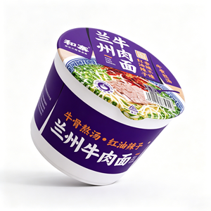 Fideos de Res Tradicionales HeZhai de <span class=keywords><strong>Lanzhou</strong></span>, Sin Freír, Bajos en Grasa, <span class=keywords><strong>Ramen</strong></span> Instantáneo, 12 Tazas/Caja - Product Image 1