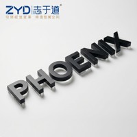 Lettres 3D en métal poli miroir chromé de qualité supérieure, étanches, pour extérieur, montées au mur, lettrage 3D rétroéclairé