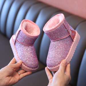 Nuovi Stivali <span class=keywords><strong>Invernali</strong></span> Unisex per Bambini con Paillettes Termiche Suola Morbida Impermeabili Tomaia in Poliestere per Esterni - Product Image 4