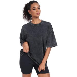 Camiseta Oversize Vintage Lavada para Mujer FOXA, Manga Corta, Algodón Transpirable, Estilo Streetwear, Tipo Boyfriend - Product Image 4