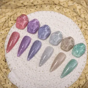 Diamond Gel Nagellak Reflecterende Glitter Nail Gel Semi Permanente Nail Art Vernis Voor Manicure Nodig Base Top Coat
