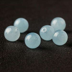 アクアマリン1PC Chalcedony Light BlueルースビーズDIYジュエリー手作り半完成石ブレスレットビーズアクセサリー - Product Image 1