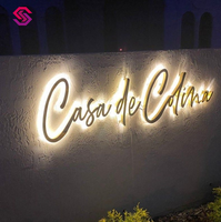 Strip LED 3D Penerangan Mini Signage Huruf Backlit Neon Lampu Elektronik Tanda Perusahaan Taksi Tempat Parkir Mobil Mal Rumah Sakit