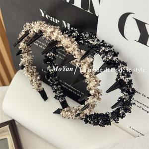 Diadema ondulada trenzada, dulce y lujosa sin temperamento atascado con peine <span class=keywords><strong>de</strong></span> dientes diadema <span class=keywords><strong>de</strong></span> diseño antideslizante - Product Image 3