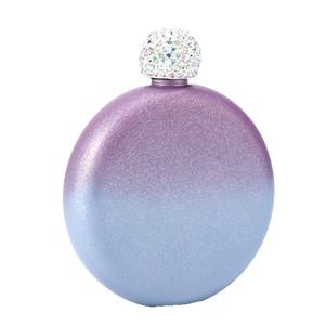 Frasco redondo brillante colorido para mujer, regalo personalizado de 5oz y 8oz, Petaca redonda con purpurina de acero inoxidable con tapas ostentosas - Product Image 6