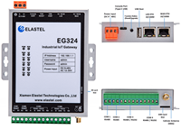 Gateway Inalámbrico Industrial IoT VPN RS485 para Adquisición de Datos 4G WIFI Modbus RTU TCP Master MQTT con Riel DIN OEM ODM Elastel EG324