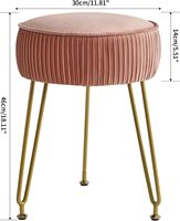 Pouf Ottoman Banc Tissu Siège Pied Round Ottoman Tabouret Maquillage Chaise pour Chambre