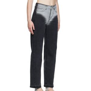 Personalizar Nueva Moda Mujer Jeans Pulsador Negro Lavado Relajado Jeans - Product Image 3