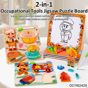 Jouets éducatifs Montessori en bois à assembler sur le thème des pompiers, écologiques, multi-styles, pour l'apprentissage précoce des enfants - Product Image 2