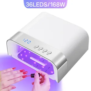 Lámpara UV LED para Uñas de 168W, 36 LED, Secador de Esmalte en Gel con Sensor Automático, 4 Temporizadores, Herramienta Profesional para Manicura y Salón - Product Image 1