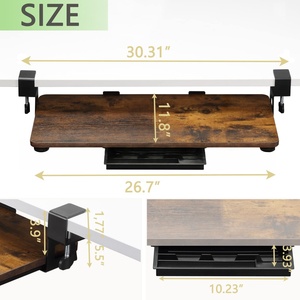 Bandeja Deslizable <span class=keywords><strong>CHICON</strong></span> con Abrazadera en C para Teclado y Ratón, Soporte Bajo Escritorio para Cajón de Computadora, Ideal para Escribir - Product Image 4