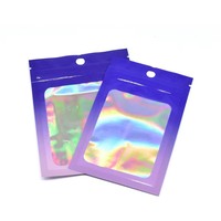 Bolsa de Embalaje de Aluminio Mini Reciclable y Ecológica, Bolsa de Plástico con Cierre Láser Degradado y Ventana Transparente
