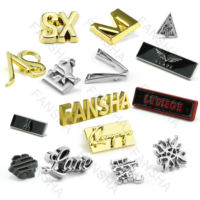 Logo 3D personnalisé en métal doré et argenté avec diamants pour branches de lunettes en PC et acétate, et logo 3D en métal pour lunettes de soleil