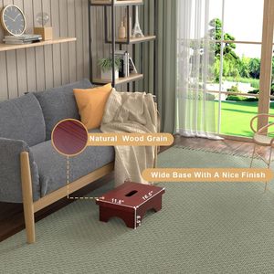 Taburete de madera para mesita de noche con capacidad de carga de 400 lb de estilo moderno, taburete portátil de un solo paso para interiores y exteriores para el hogar y la sala de estar - Product Image 6