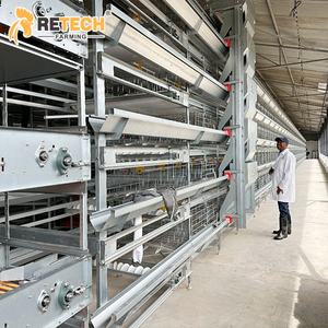 Retech tasarım kanatlı ev yapısı bina otomatik H tipi katmanlı tavuk pil kafes ekipmanları ile yumurta toplama - Product Image 3