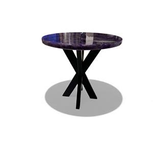 Natural Purple Amethyst Gemstone Round Coffee <b>Table</b> <b>Top</b> Custom Made Bar & <b>Console</b> Countertop Modern Furniture - Product Image 4
