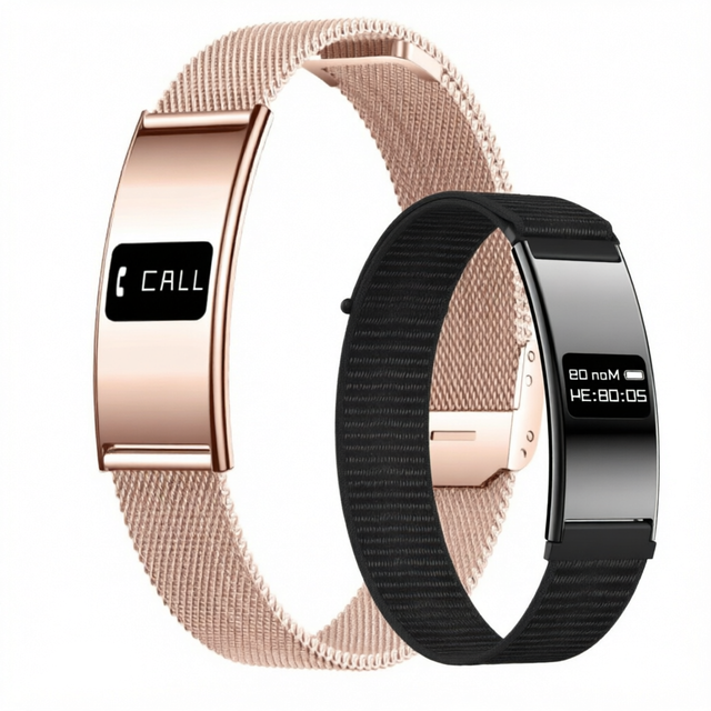 Smart Bracelet Fashionable OLED Display 5 ATM Waterproof Android Fitness Tracker with Sports Health Stainless Steel Band