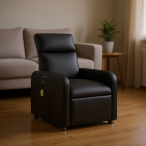 Sillón Reclinable de Masaje Individual en Cuero Sintético Negro, Masaje Corporal Completo, Uso Doméstico, Enchufable 110-240v - Product Image 2