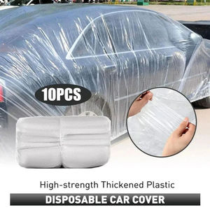 Housse de voiture jetable transparente, anti-poussière et imperméable, revêtement transparent, film plastique PE anti-poussière, imperméable - Product Image 2