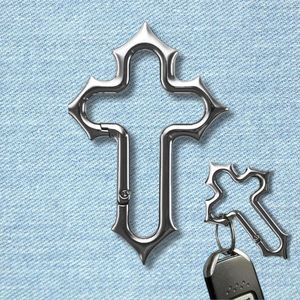 Chaveiro com Clipe de Cruz, Estilo Punk Y2K, Crucifixo Cristão, Mosquetão, Argolas de Chaveiro Versáteis, Clipe de Cinto - Product Image 5