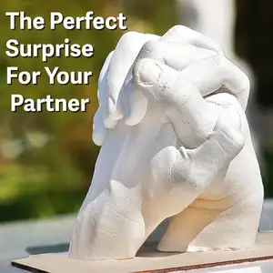 손 몰딩 키트 커플 손을 잡고 3D 유품 핸드 캐스팅 키트 성인을위한 독특한 맞춤형 커플 선물 결혼식