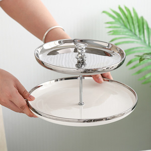 Прямая Продажа с фабрики, домашняя белая подставка для кексов, тарелка для торта, керамическая подставка для торта, набор для десертного стола - Product Image 4