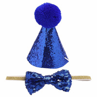 Zoyi Pet Ensemble d'anniversaire pour animaux de compagnie à motifs multicolores, comprenant un chapeau de fête scintillant, un nœud et un collier, en PU, pour la décoration de fêtes et les loisirs canins