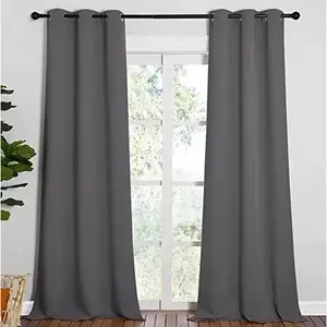 Cortinas Opacas Estilo Hotel, Color Gris Oxford, con Anillas, para Ventanas Largas - Product Image 6