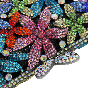 Pochette de soirée florale pour femme avec strass et perles, argentée, 7,1x1,8x3,9 pouces, avec chaîne détachable, sac à main de mariage - Product Image 6