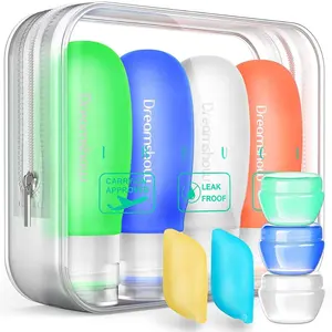 Tsa Goedgekeurde 3Oz Reisflessen Containers Multi Pack Hervulbare Siliconen Toiletartikelen Containers Reisbuizen Voor Vloeistoffen