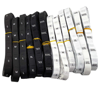 Étiquettes d'habillement tissées par pli central de tissu faites sur commande de fabricant S M L polyester de taille de XL XXL avec des étiquettes de LOGO d'impression d'étiquette de cou