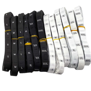 <strong>S</strong> M L XL XXL Size Neck <strong>Label</strong> Print LOGO Tags <strong>Manufacturer</strong> Custom Fabric Center Fold Woven Garment Clothing <strong>Labels</strong> for Clothing