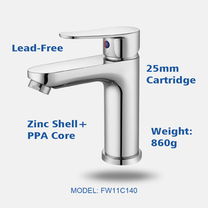 Modern Sanitary Ware Single Handle Zinc Shell+PPA Core Hand Wash Basin Faucet - Product Image 3