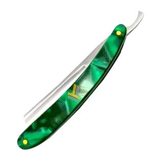 Rasoir de coiffeur à bord droit de marque privée avec logo personnalisé avec manche en acrylique en acier inoxydable pour le rasage du visage et du corps. - Product Image 2