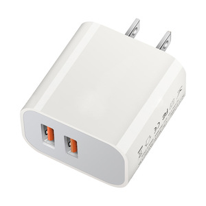 Adaptateur de voyage double chargeur USB 5V 2.4A 12W blanc pour téléphone portable avec ports standard australiens, britanniques et indiens - Product Image 1