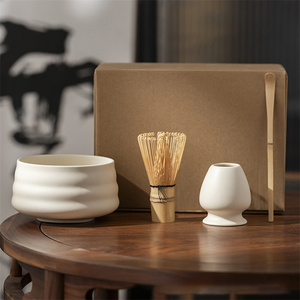 Harmony Amazons Meilleures Ventes 4PCS <span class=keywords><strong>Matcha</strong></span> Kit Ceramic Whisk Holder Chasen Bowl Tea Brush Gravé Ceramic <span class=keywords><strong>Matcha</strong></span> tool set - Product Image 4