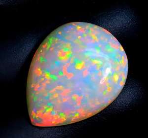 โอปอลเอธิโอเปียคุณภาพสูง ทรงคาโบชอง แบบหลวม 100% ธรรมชาติ ทรงลูกแพร์ เคลือบแว็กซ์/น้ำมัน ตาแมว สำหรับทำเครื่องประดับ DIY - Product Image 3