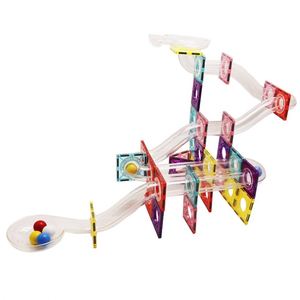 Bloques de Construcción Magnéticos 3D de 106 Piezas con Corte de Diamante, Juego de Pistas de Canicas de Plástico DIY para Niños - Product Image 4