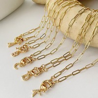 Nouveau style micro insert zircon lettres pendentif collier initial en laiton plaqué or breloques bricolage langue bijoux de mode en gros