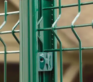 可折叠花园围栏PVC绿色涂层v折叠 3d弯曲铁丝网围栏面板