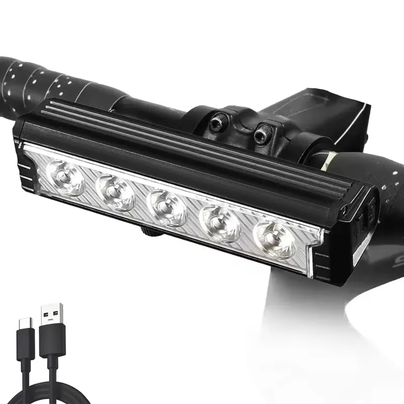 2800 Lumen lampu stang sepeda led, cahaya depan pit jalan malam, bisa diisi ulang USB mtb tahan air