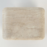 Wabi-sabi Table basse cavée en pierre naturelle Table basse en travertin de salon. Table console
